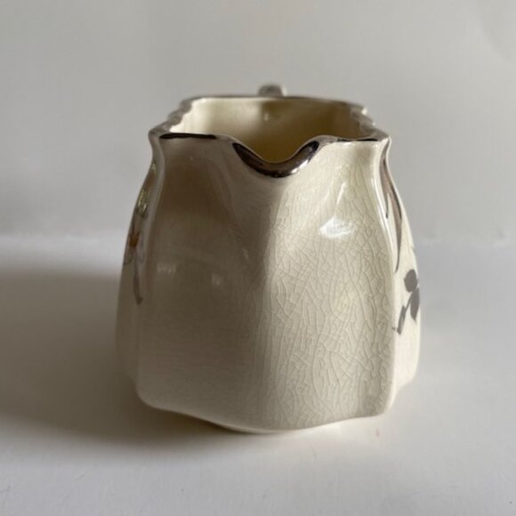 Vintage Sandland Ware Creamer and Sugar. Cream and Gold - Picture 4 of 13